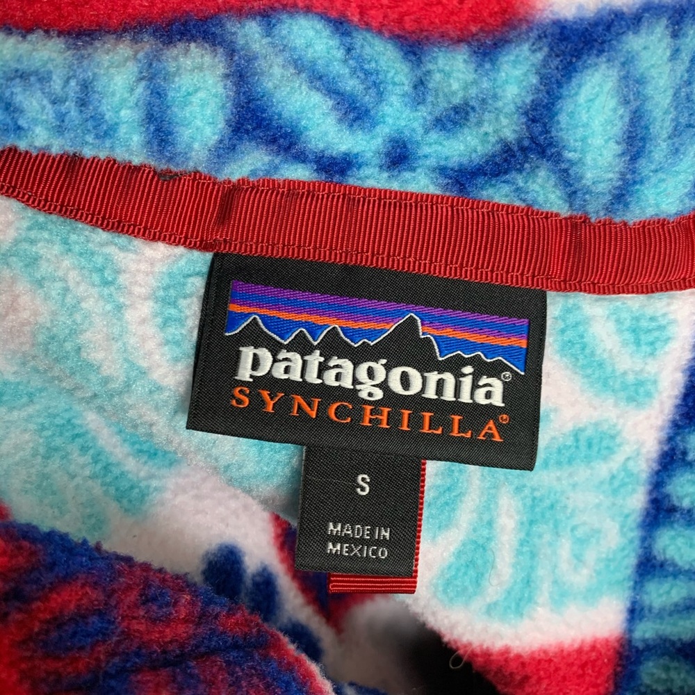 Patagonia Synchilla Floral Patchwork Pullover, S - Picture 6 of 10
